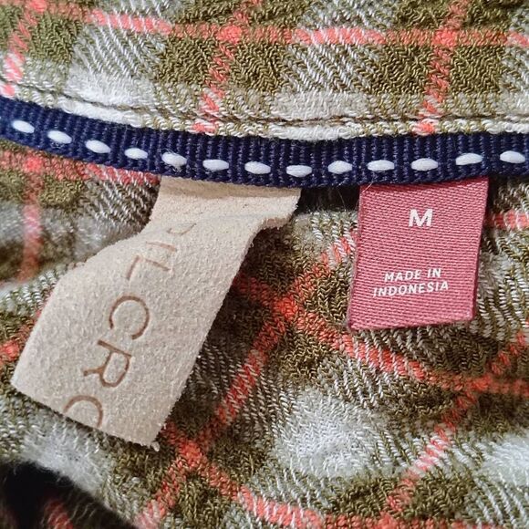 Pilcro Oversized Flannel Button Down – Green & Pink Plaid, Women’s Medium - Picture 4 of 7